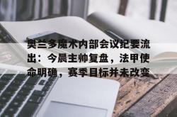 爱游戏登录 -关于奥兰多魔术内部会议纪要流出：今晨主帅复盘，法甲使命明确，赛季目标并未改变的信息